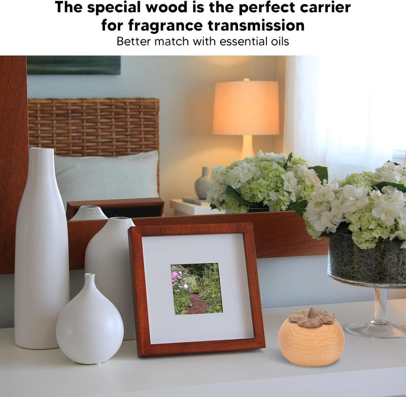 woobles Essential Oil Aroma Diffuser, Beech Wood Portable Essential Oil Diffuser, Improve Sleep Diffusion Wide Fragrance Diffuser for Bedroom - Image 4